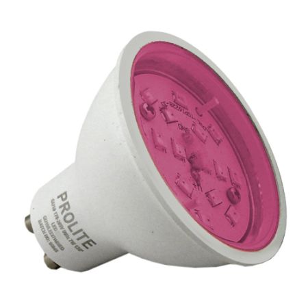 7w LED GU10 120deg Magenta Dimmable (Prolite)