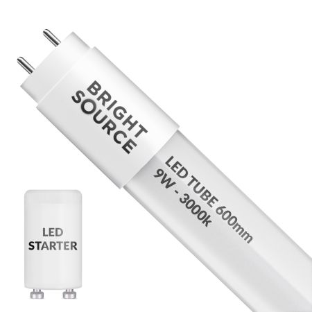 Bright Source 2ft 9W 600mm LED T8 Tube 3000K Frosted [237426]